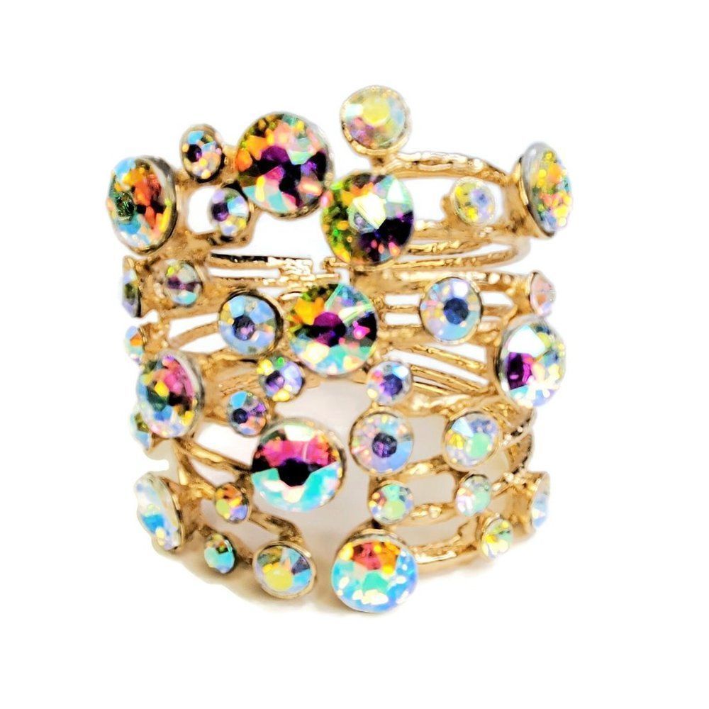 Embellished Stone Hinged Cuff Bracelet - image 5